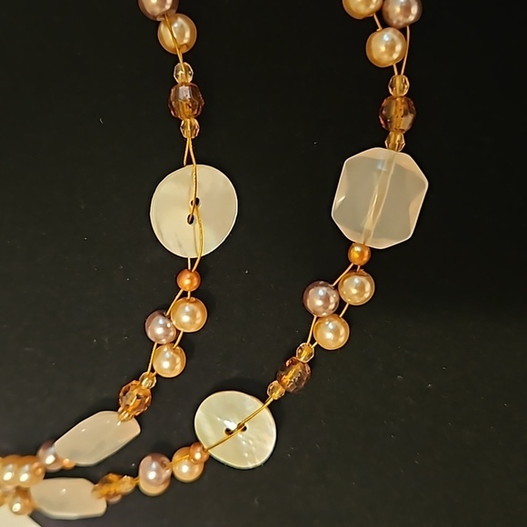 COOKIE LEE Abalone, Faux Pearls & Beads 36" Long Necklace - Picture 4 of 7